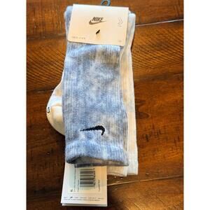 Nike Dri-Fit Men's 12-15 Everyday Cushioned Tie Dye Blue Crew Socks 2 Pair